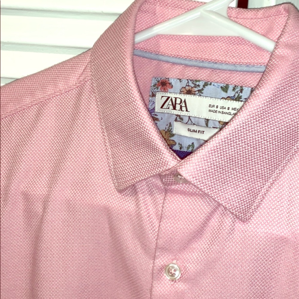 Baby Pink Zara Slim Fit classy button down